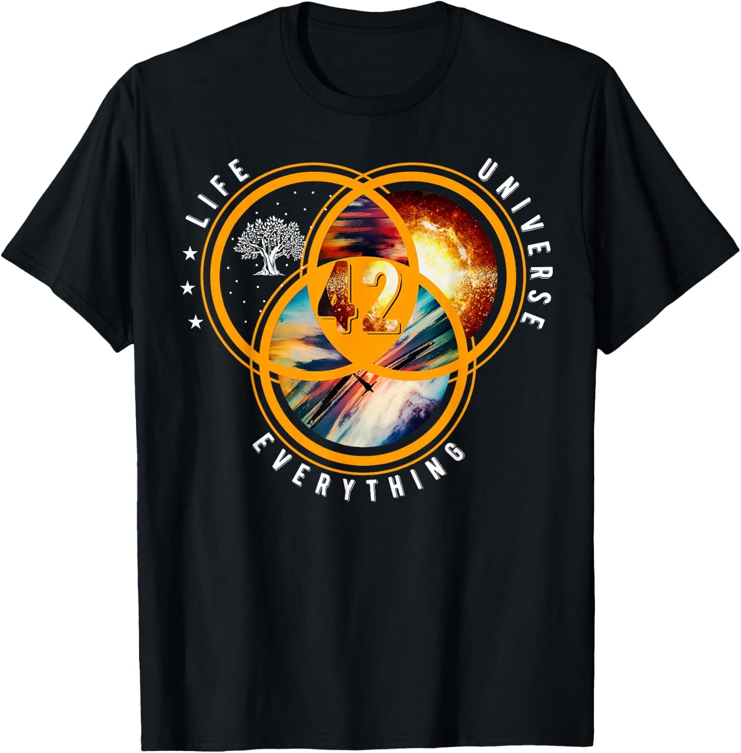 The answer to life universe and all solar system T-Shirt - T-Shirt | Black