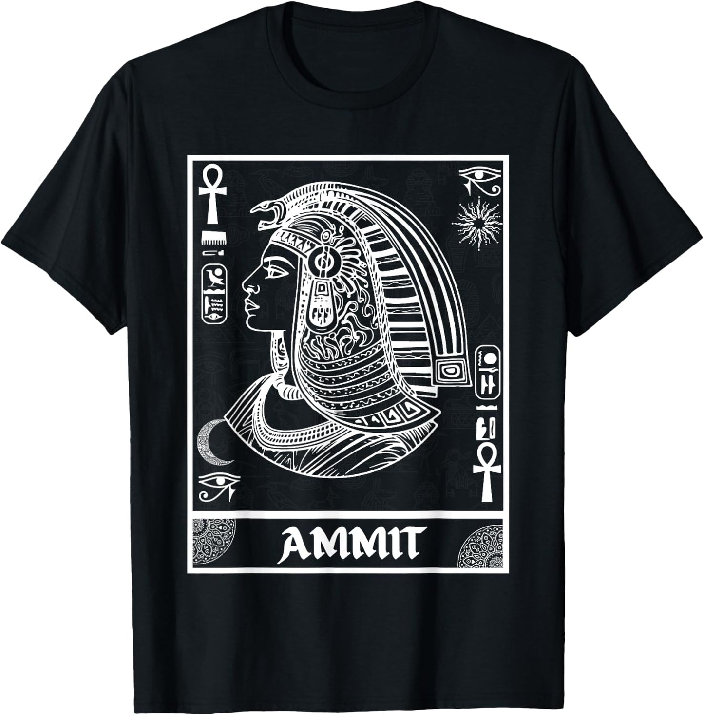 Ancient Egypt Ammit Egyptian Goddess Kemetic Art T-Shirt - T-Shirt | Black