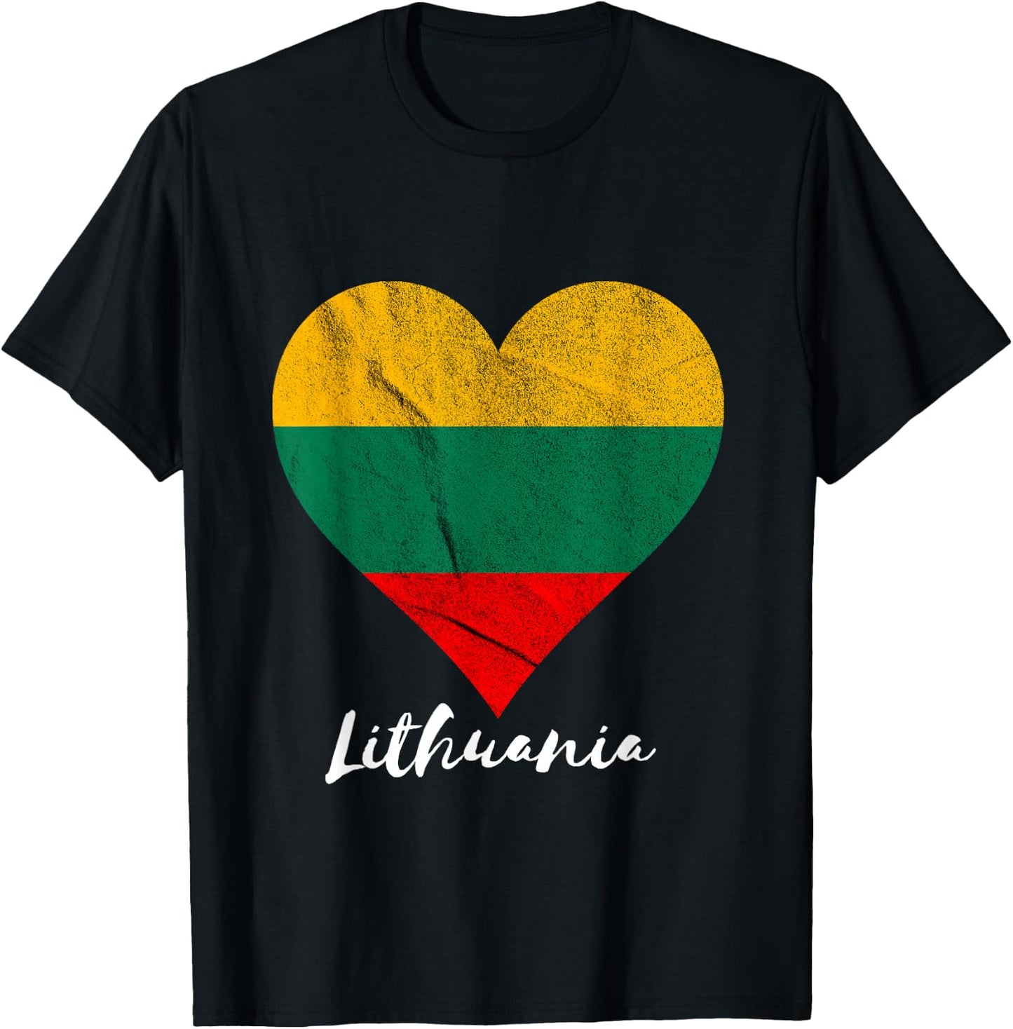 Lithuania Heart Lithuania Flag Lietuva Lietuvo T-Shirt - T-Shirt | Black