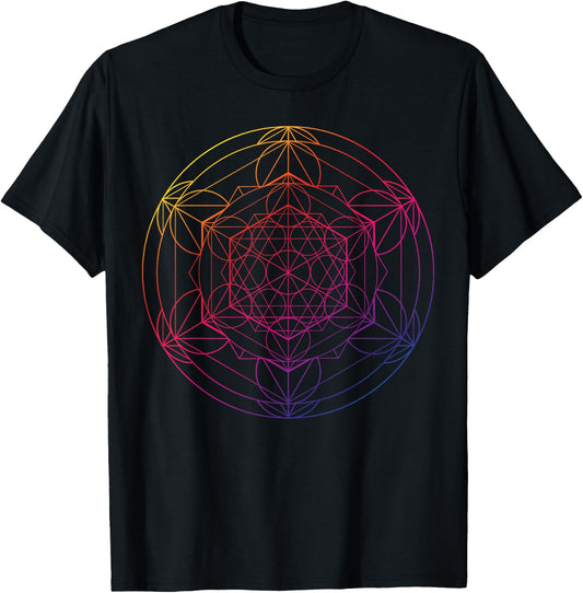 Sacred Geometry for a Spiritual Zen Gothic Mandala T-Shirt - T-Shirt | Black