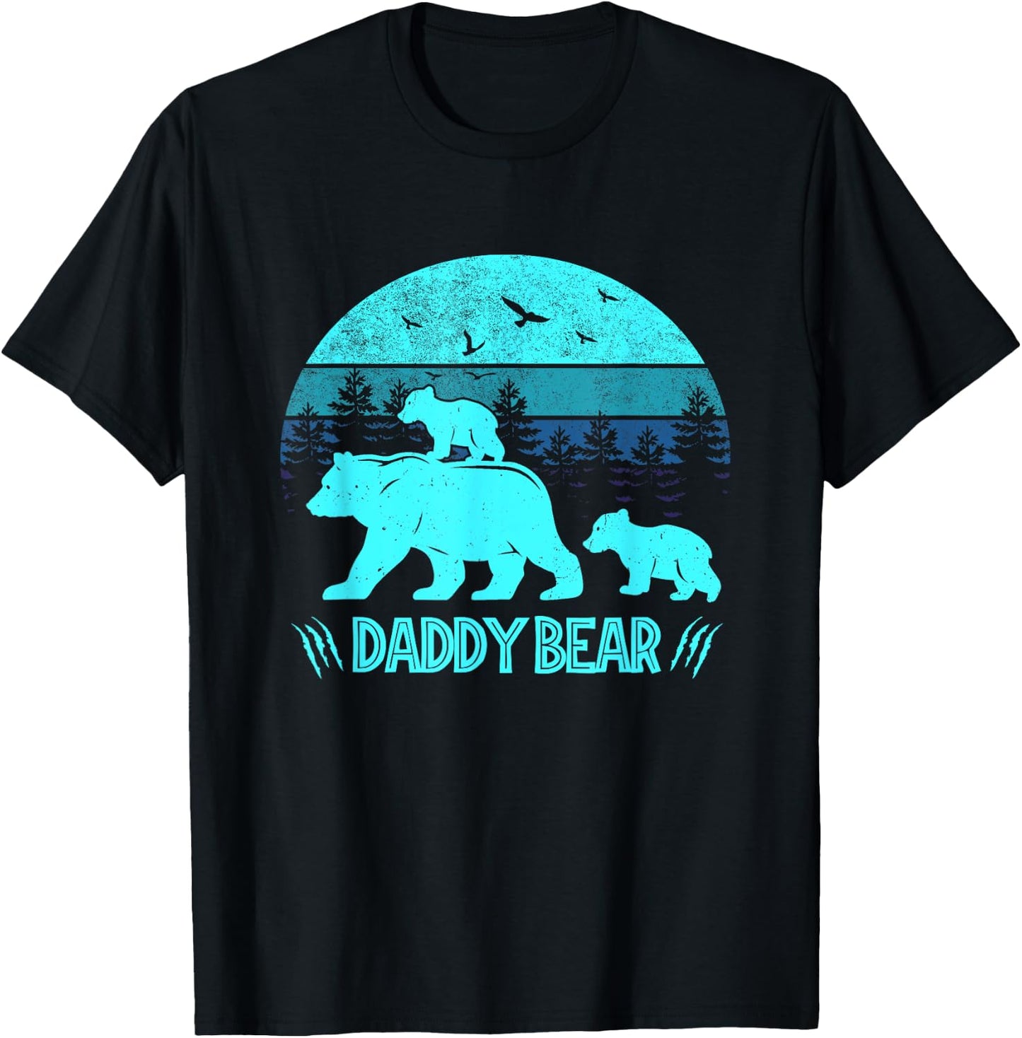 Daddy Bear 2 Cubs - Daddy Bear Twin - Dad 2 Kids T-Shirt - T-Shirt | Black