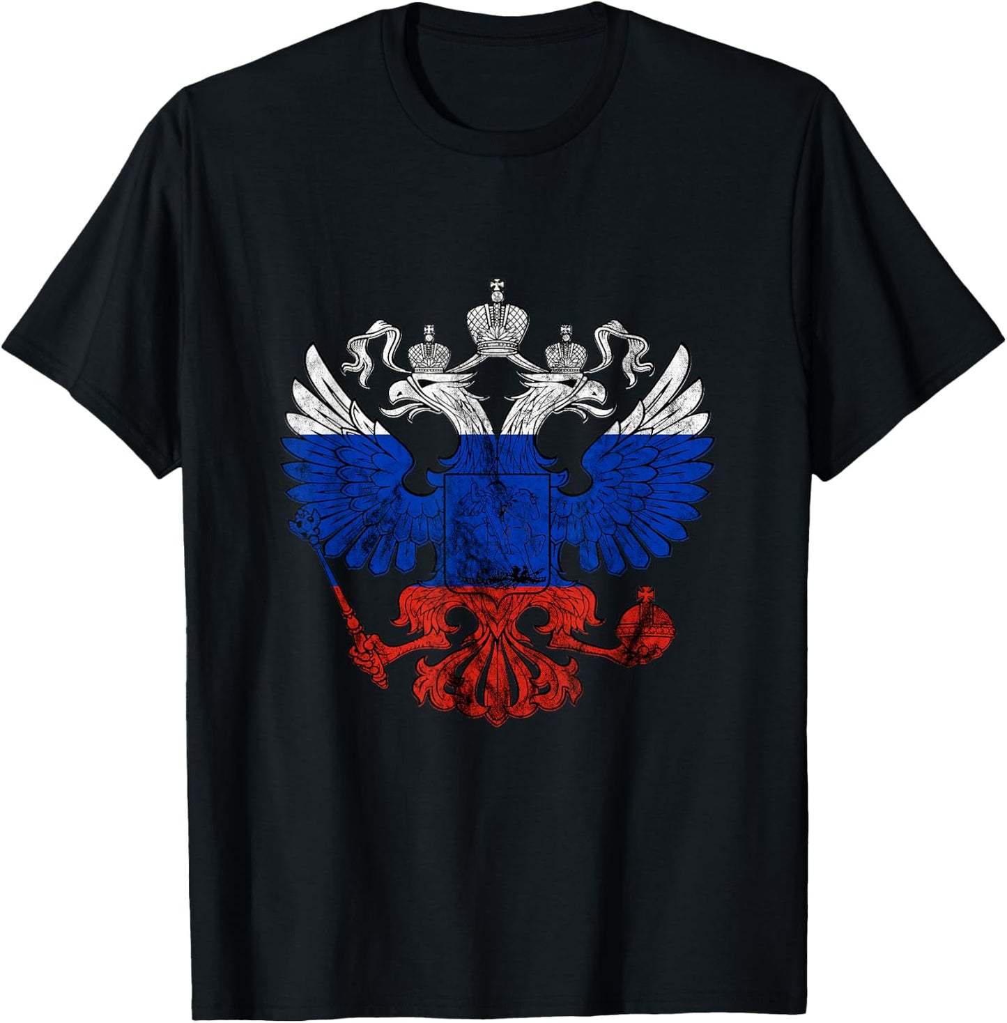 Russia Eagle Russian Pride CCCP Russian Eagle T-Shirt - T-Shirt | Black