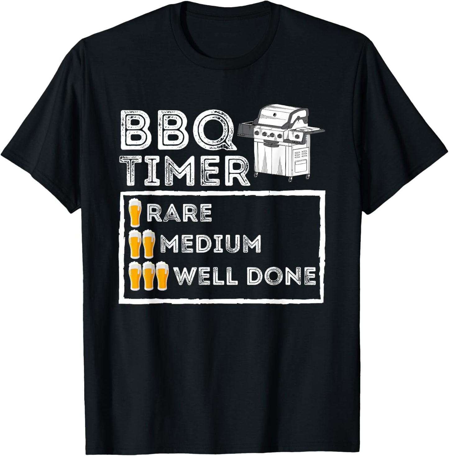 BBQ Timer - Funny BBQ Smoker Barbecue Grilling T-Shirt - T-Shirt | Black