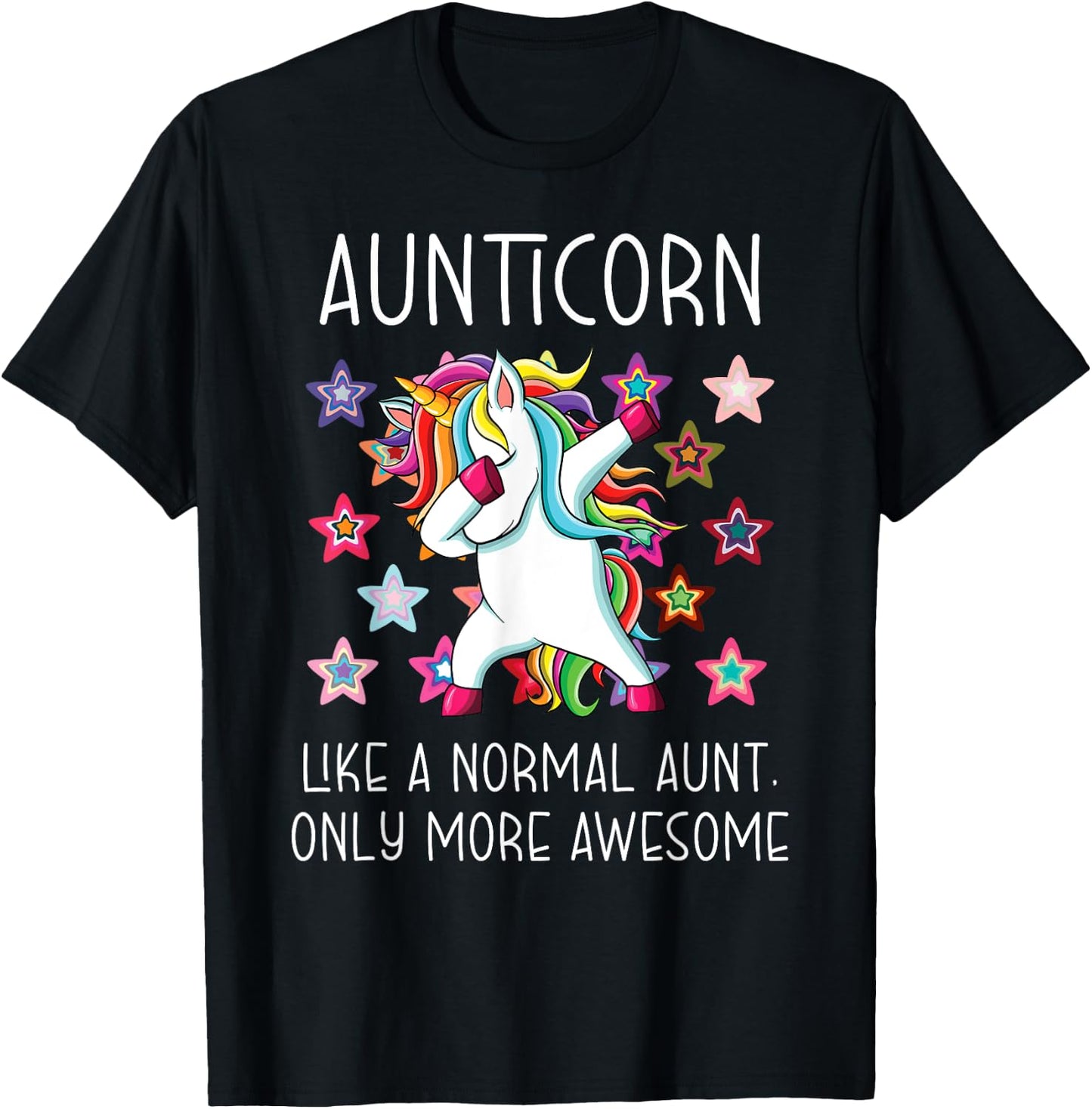 Aunticorn Like An Aunt Only Awesome Dabbing Unicorn T-Shirt - T-Shirt | Black