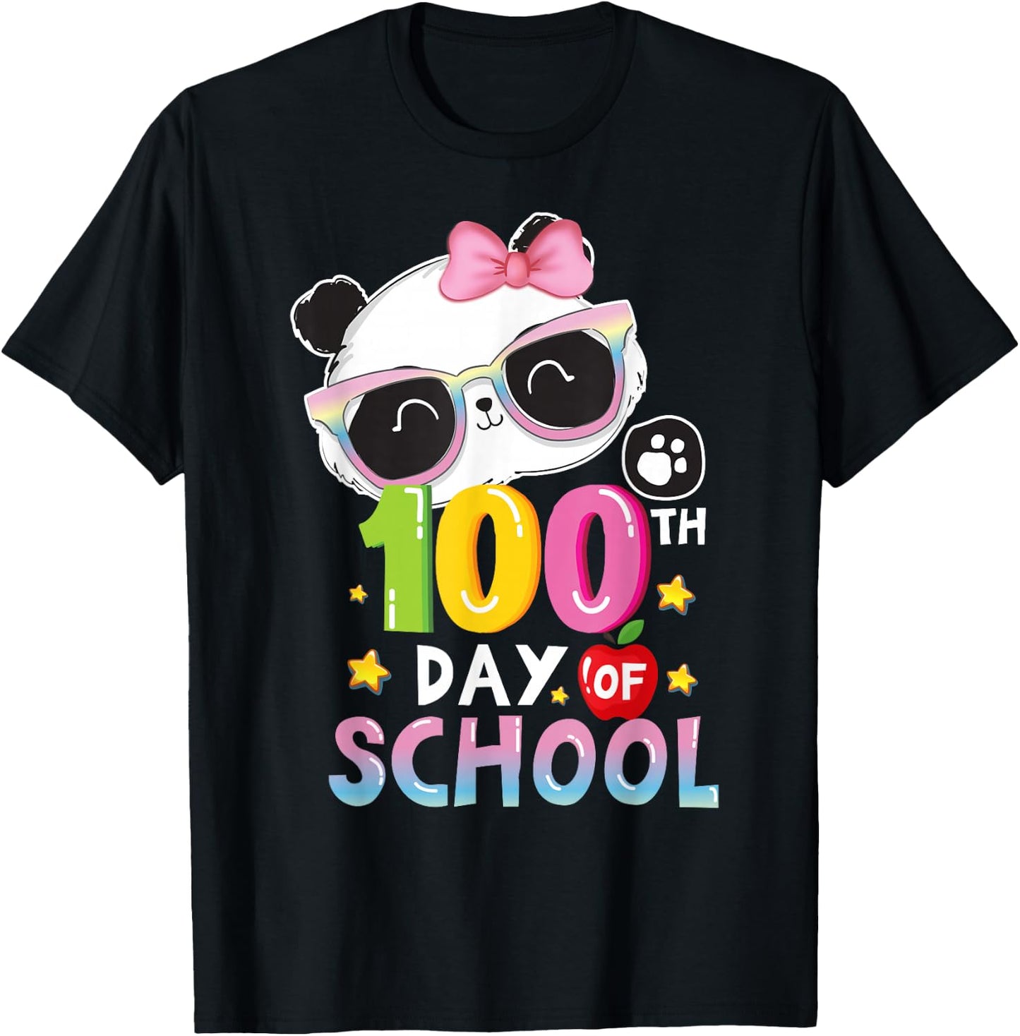 100th Day Of School Panda Virtual Learning Teacher Boy Girls T-Shirt - T-Shirt | Black