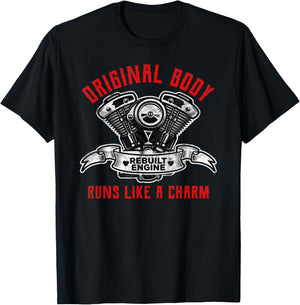 Open Heart Surgery Gifts Original Body Rebuilt Engine T-Shirt - T-Shirt | Black