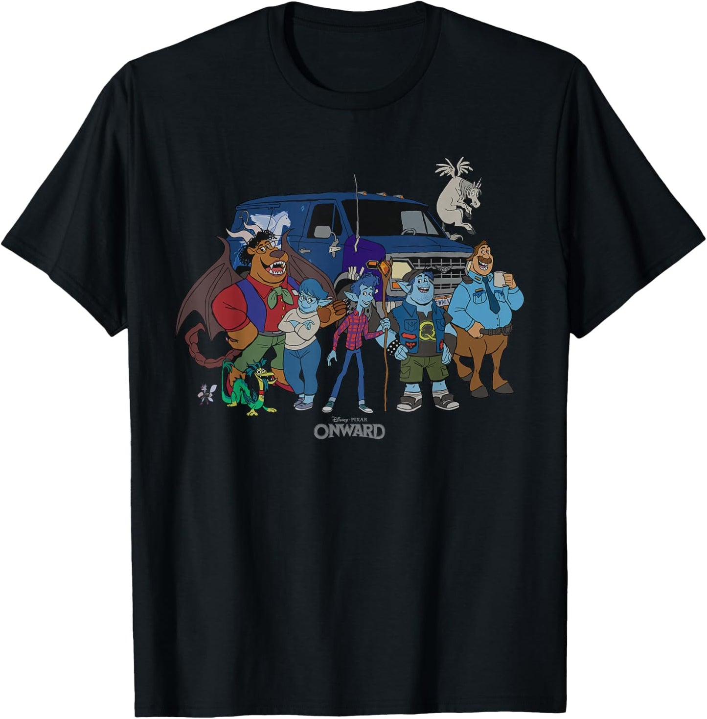 Disney Pixar Onward Group Snapshot T-Shirt - T-Shirt | Black
