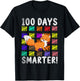 100 Days Smarter Cute Animal Fox 100 Days Of School T-Shirt - T-Shirt | Black