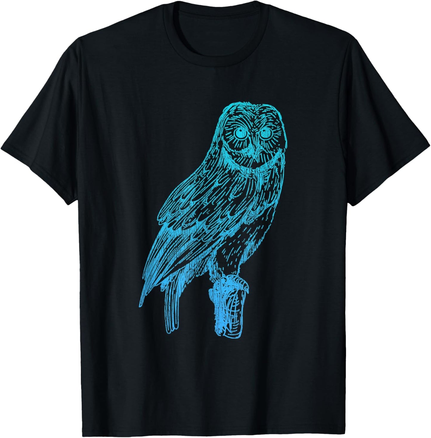 Wise Bird Forest Animal Owl T-Shirt - T-Shirt | Black