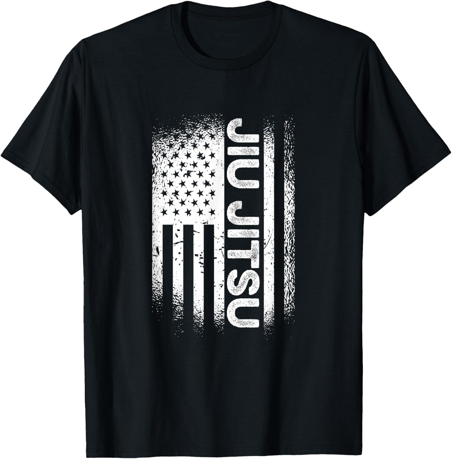 Jiu Jitsu American Flag Brazillian Ju Jitsu Men Kids Gift T-Shirt - T-Shirt | Black