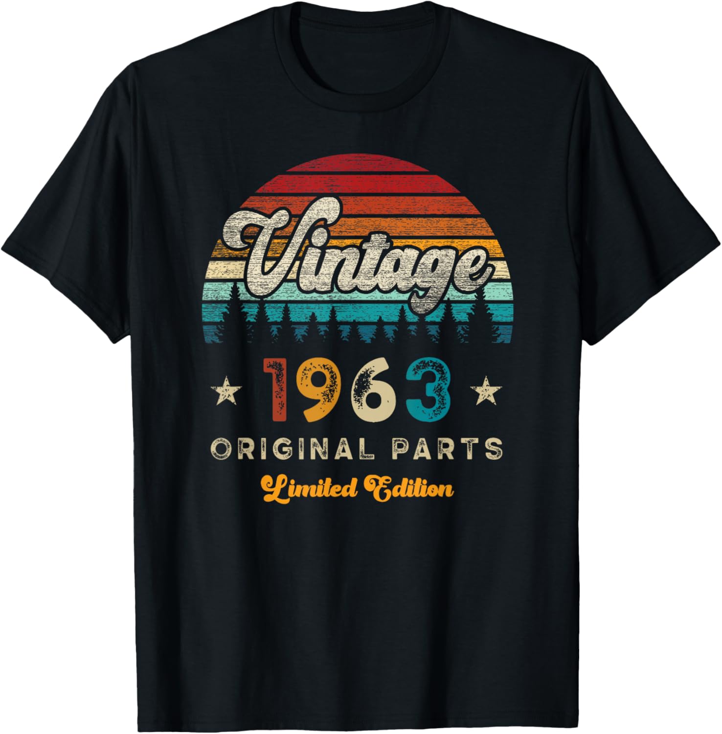 Vintage 1963 Birthday 62 Years Old Limited Edition T-Shirt - T-Shirt | Black