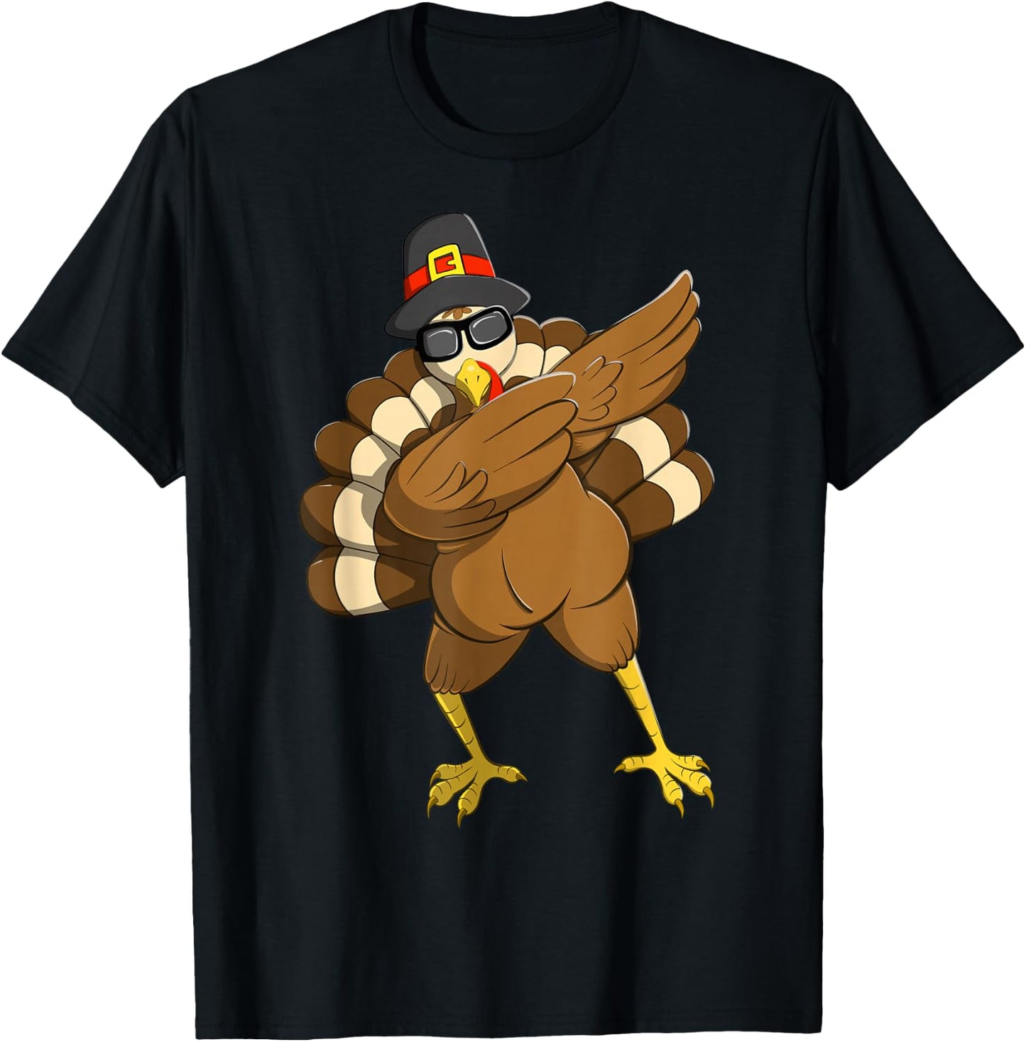 Dabbing Turkey Dabbing Thanksgiving Turkey Thanksgiving Day T-Shirt - T-Shirt | Black
