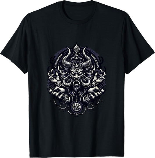 Dark Spirit Rakshasa Hindu Demon Horror Thriller Graphic T-Shirt - T-Shirt | Black