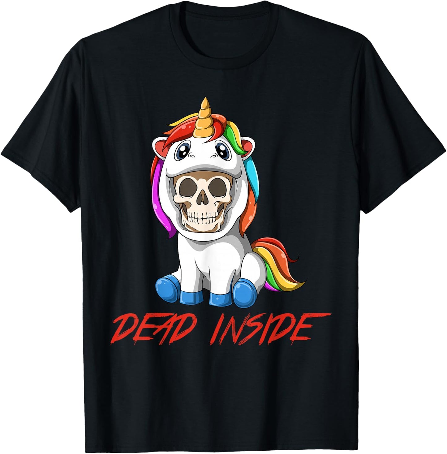 Dead Inside - Sarcastic Unicorn Parody Gift T-Shirt - T-Shirt | Black