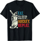Eat Sleep Hockey Repeat Kids Adult Ice Hockey Goalie Vintage T-Shirt - T-Shirt | Black