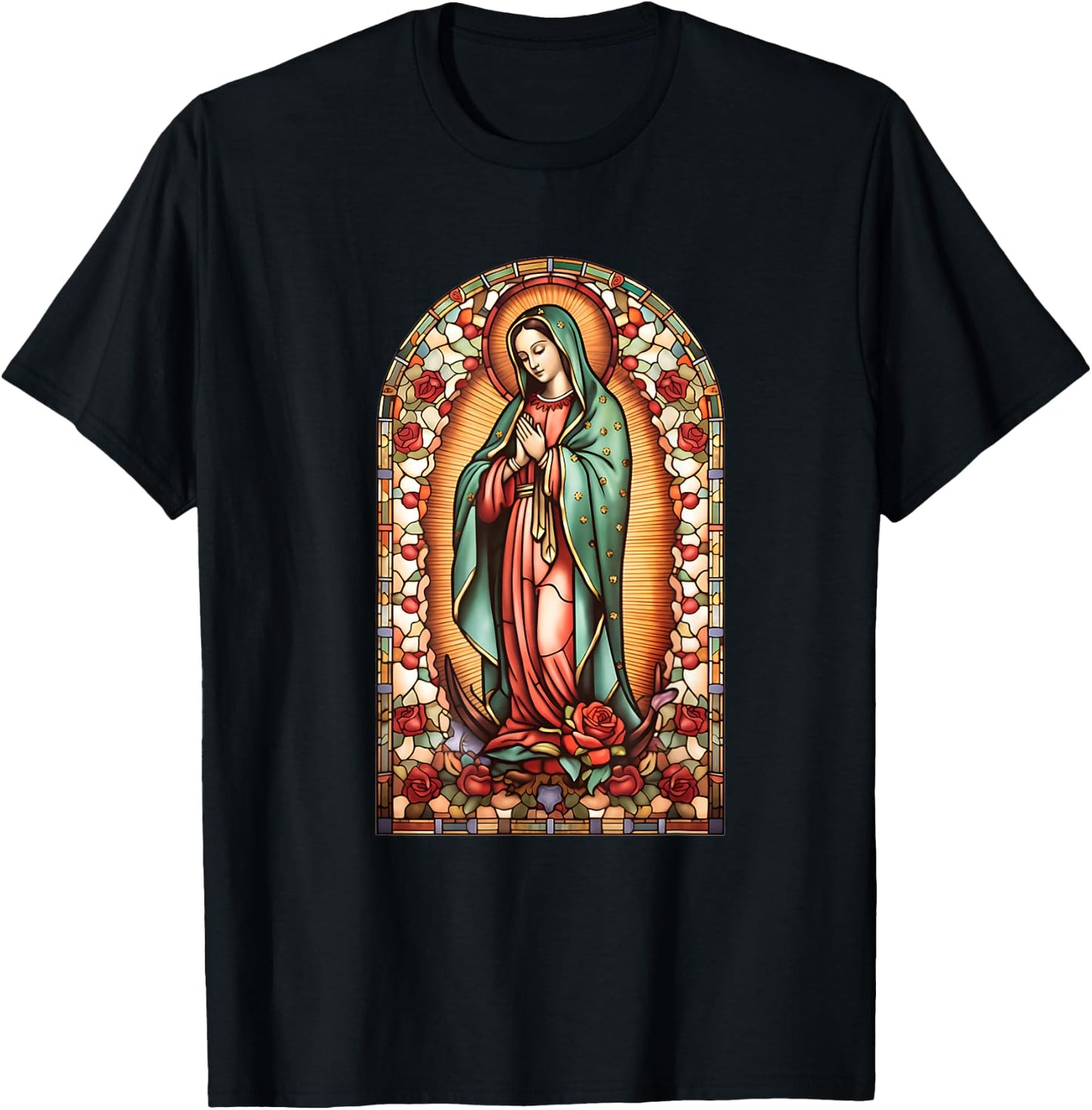 Catholic Saint Lady Of Guadalupe Graphic Women Virgin Mary T-Shirt - T-Shirt | Black