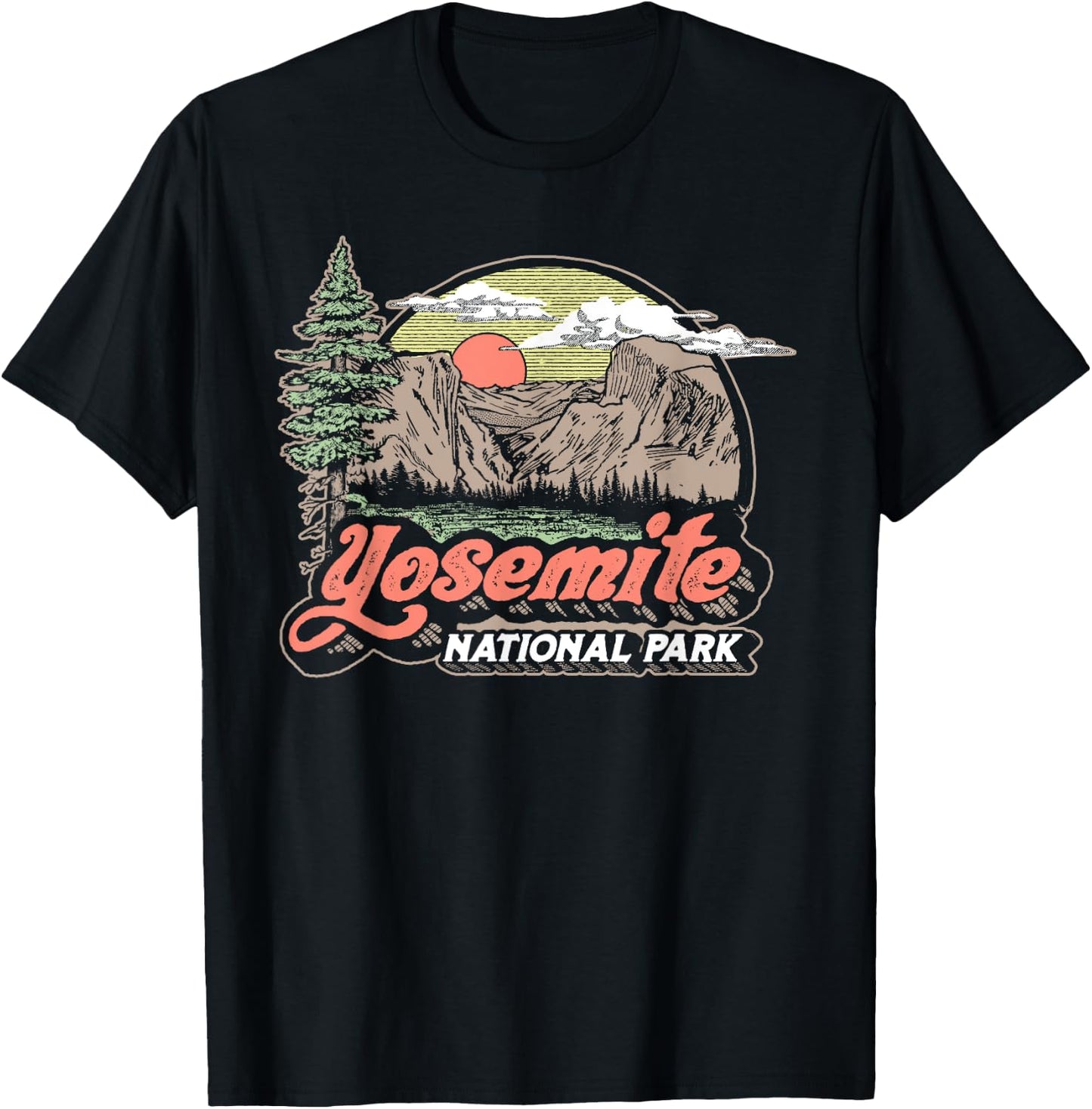 Vintage Yosemite National Park Retro Style Eighties 80s T-Shirt - T-Shirt | Black