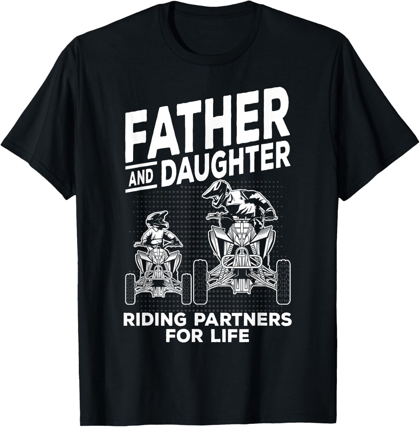 Quad Bike Father and Daughter ATV Girl T-Shirt - T-Shirt | Black