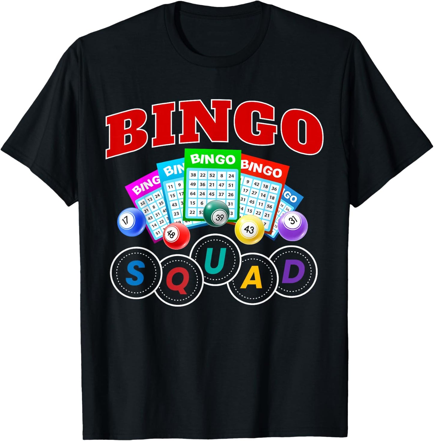 Bingo Squad Funny Game Bingo Party Birthday Family Game T-Shirt - T-Shirt | Black