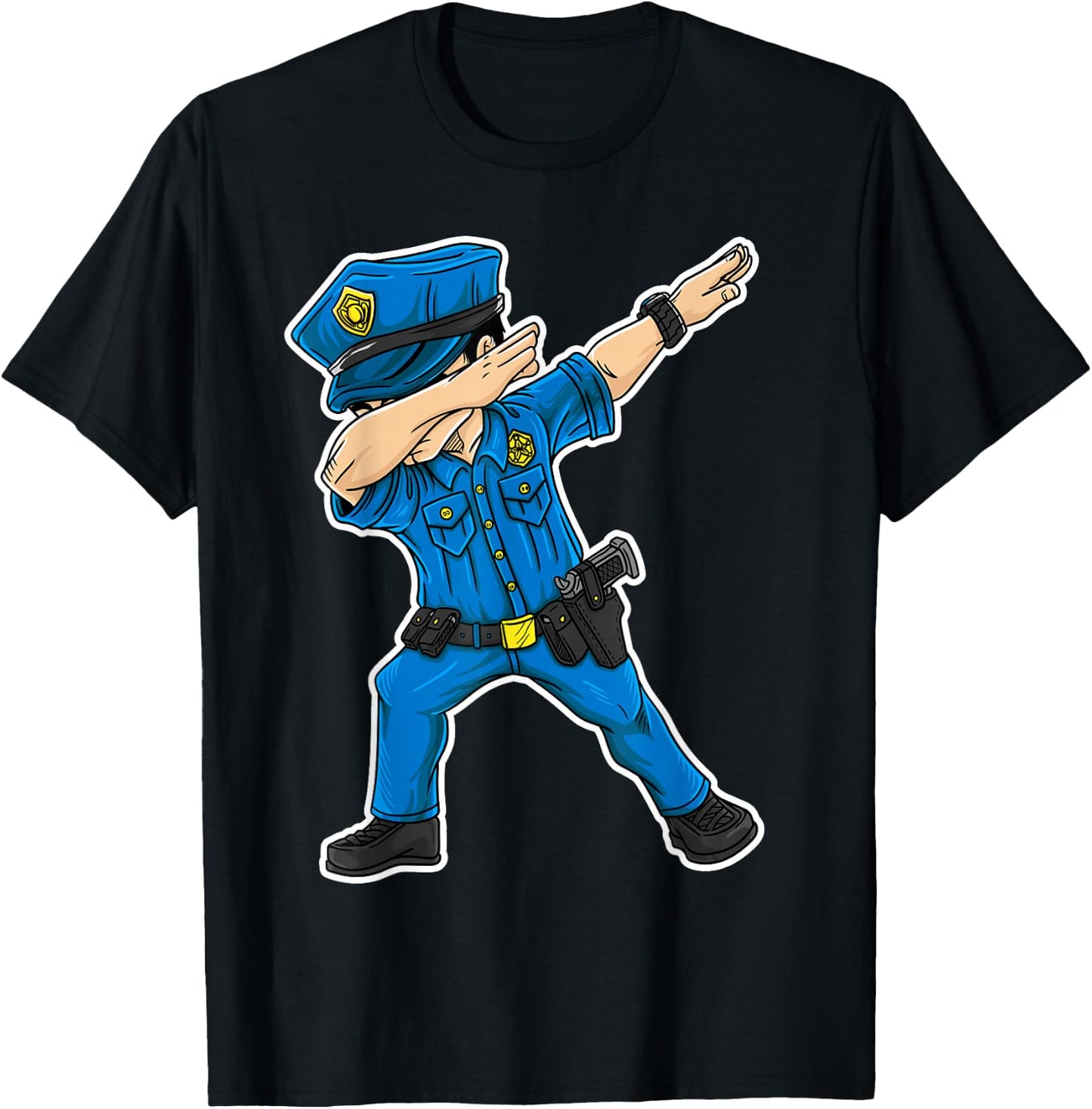 Dabbing Police Gift Funny Policeman Dab Dance T-Shirt - T-Shirt | Black