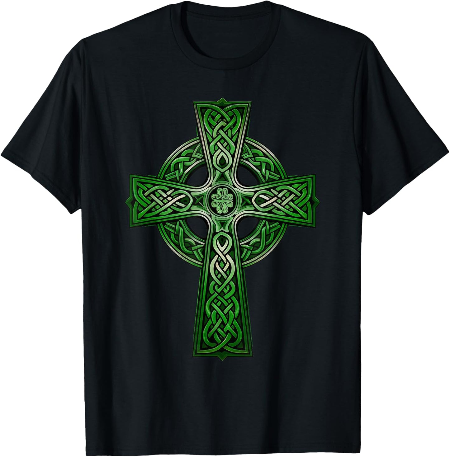 Irish Celtic Cross Knot Christian Holy Trinity Scottish Celt T-Shirt - T-Shirt | Black