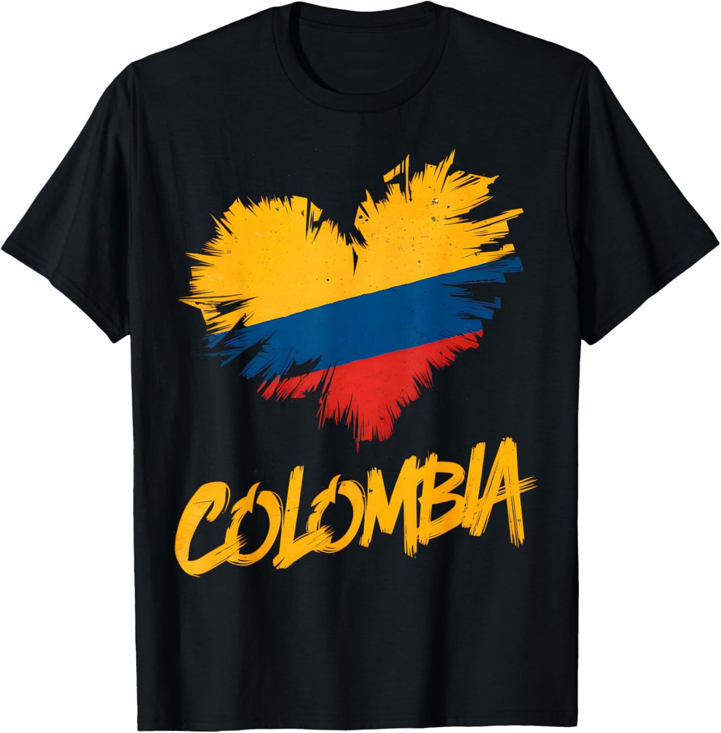 Colombia Heart Flag T-Shirt - T-Shirt | Black