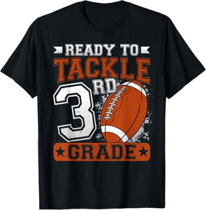 Ready To Tackle 3rd Grade Football First Day Boys Toddlers T-Shirt - T-Shirt | Black