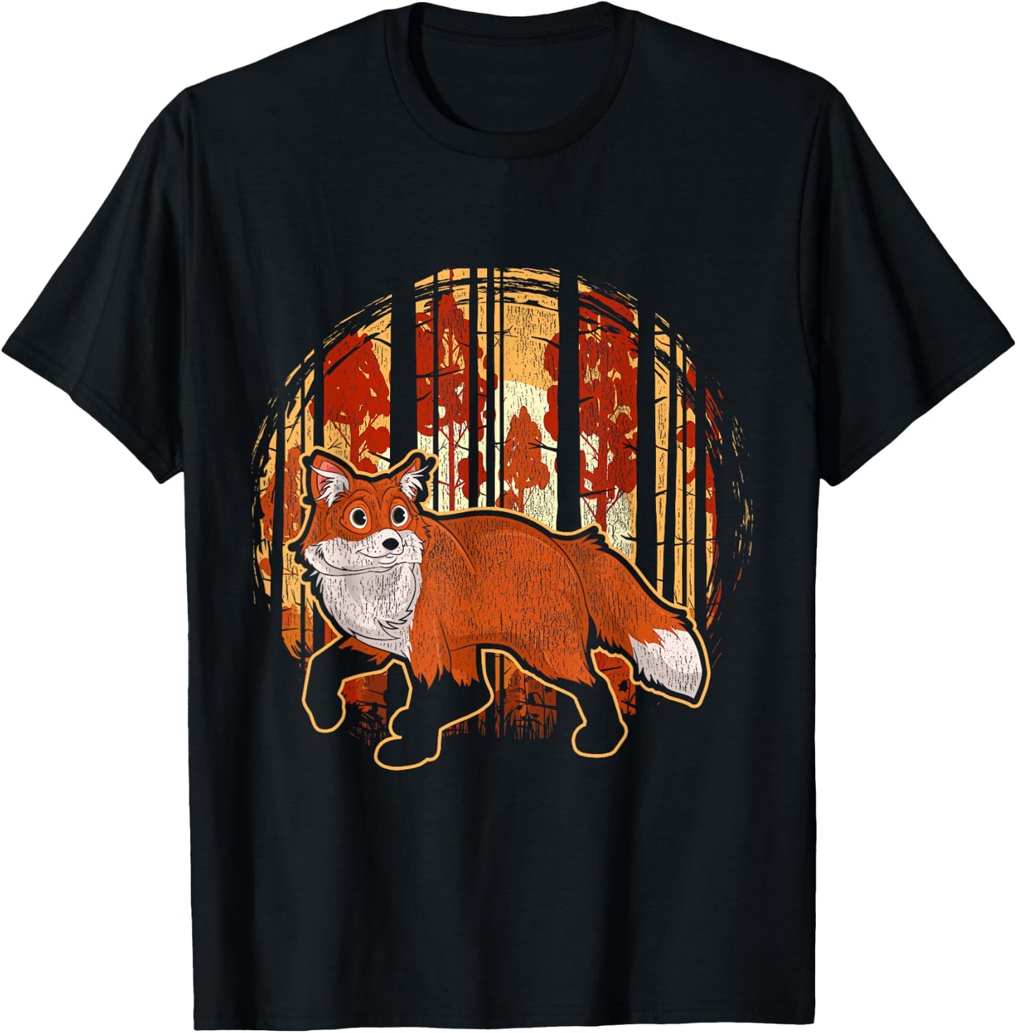 Wildlife Fox Forest Animal Kids Girls Boys Gift Nature Fox T-Shirt - T-Shirt | Black