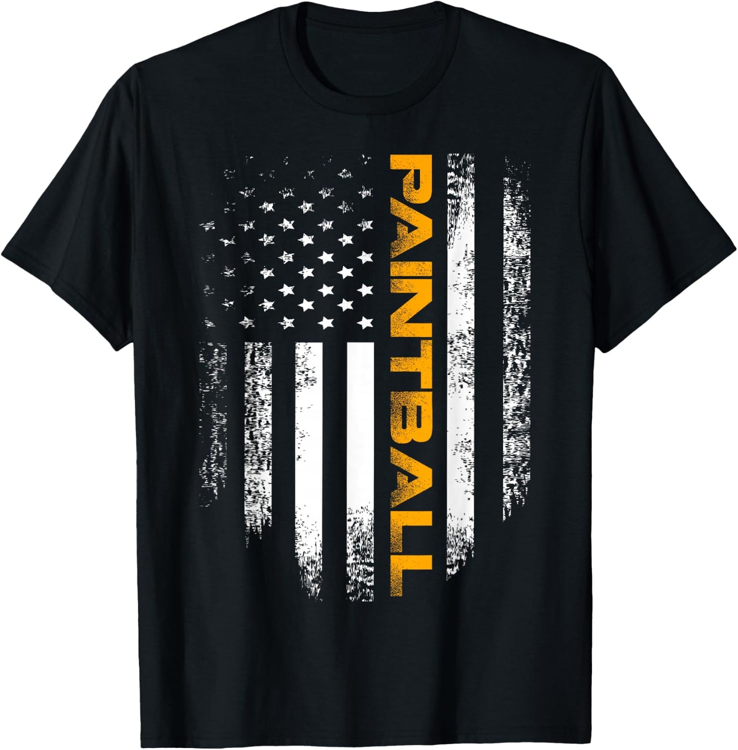 Vintage Paintball with American Flag for Sports Gift T-Shirt - T-Shirt | Black