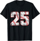 Vintage Baseball 25 Jersey Number T-Shirt - T-Shirt | Black