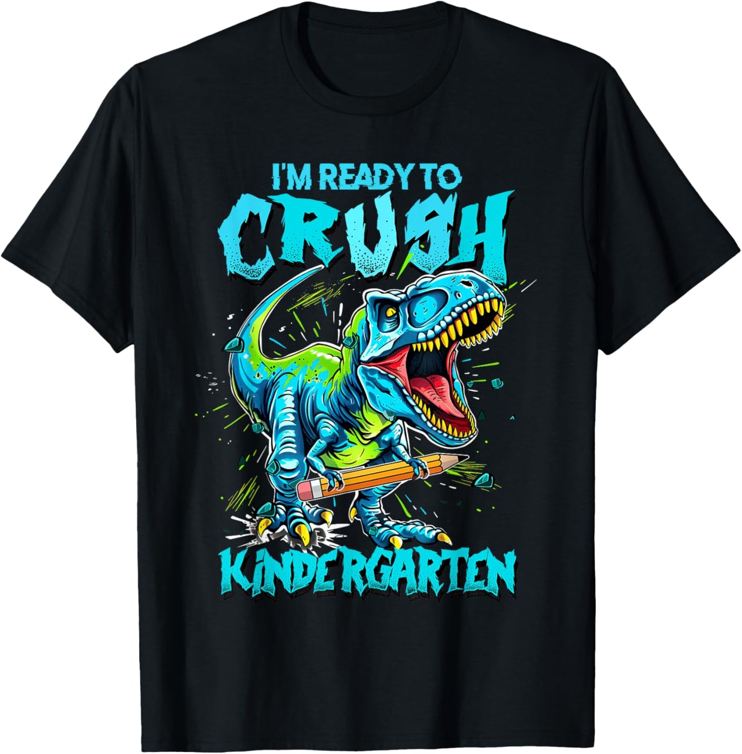 2026 I'm Ready To Crush Kindergarten Dinosaur Boys T-Shirt - T-Shirt | Black