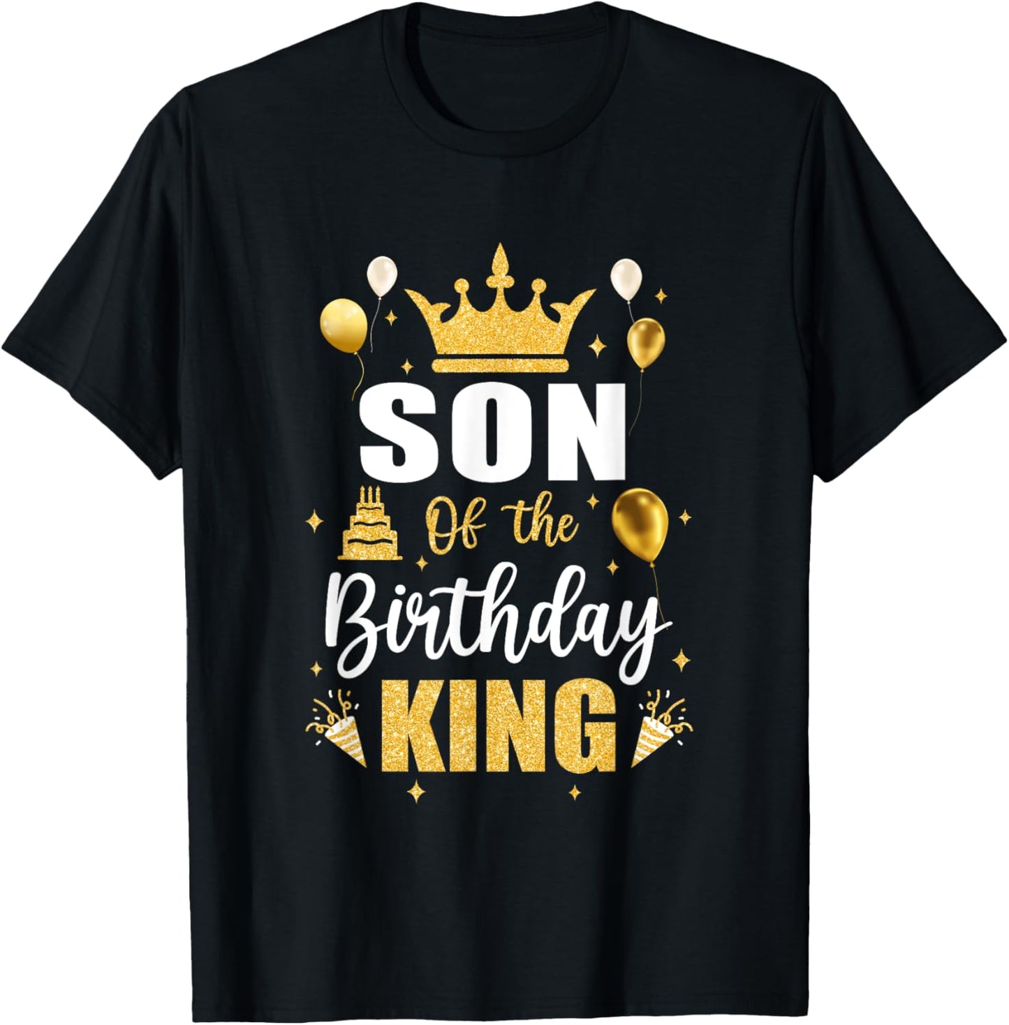 Son Of The Birthday King Boys Men Bday Party T-Shirt - T-Shirt | Black