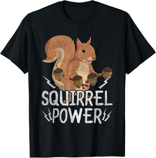 Funny Squirrel Power Zoo Keeper Gift Squirrel T-Shirt - T-Shirt | Black