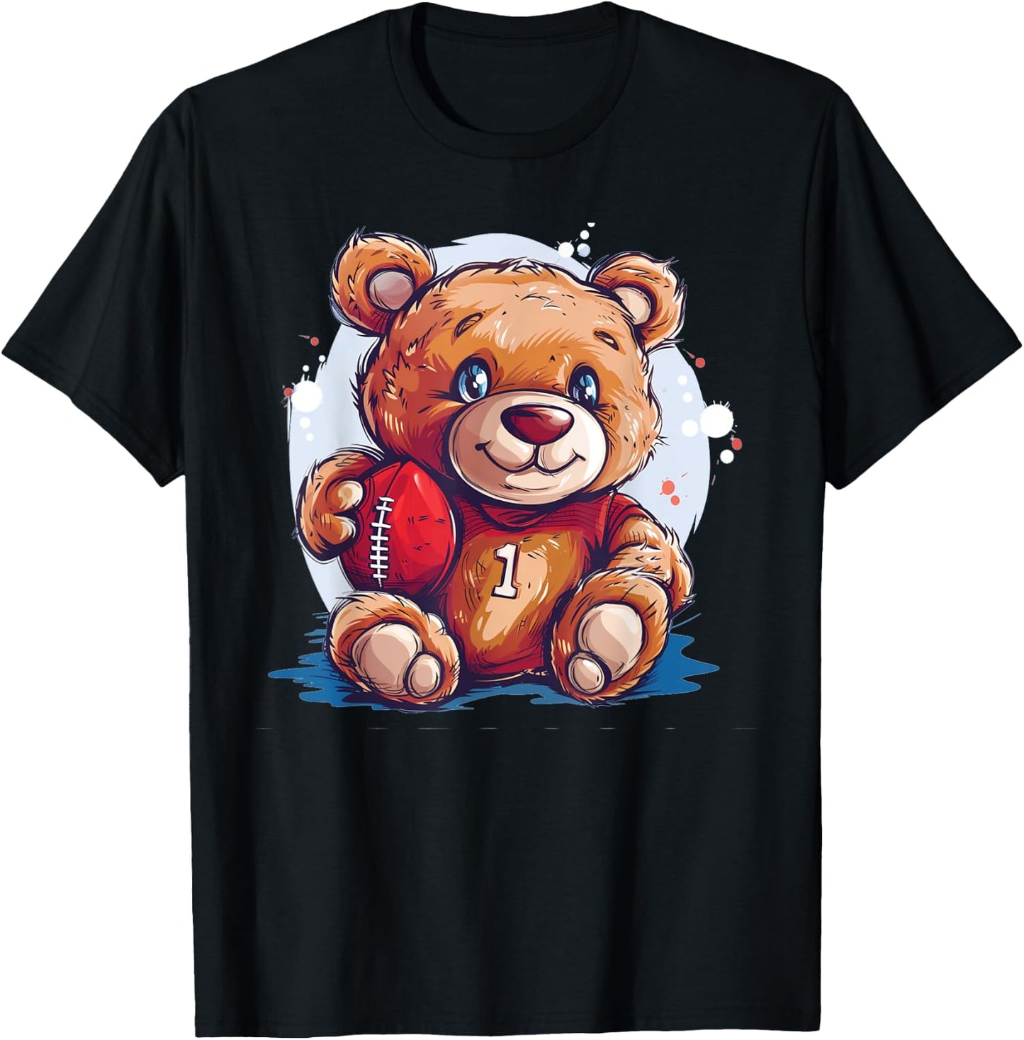 Happy sport Bear for Football Teddy fans T-Shirt - T-Shirt | Black