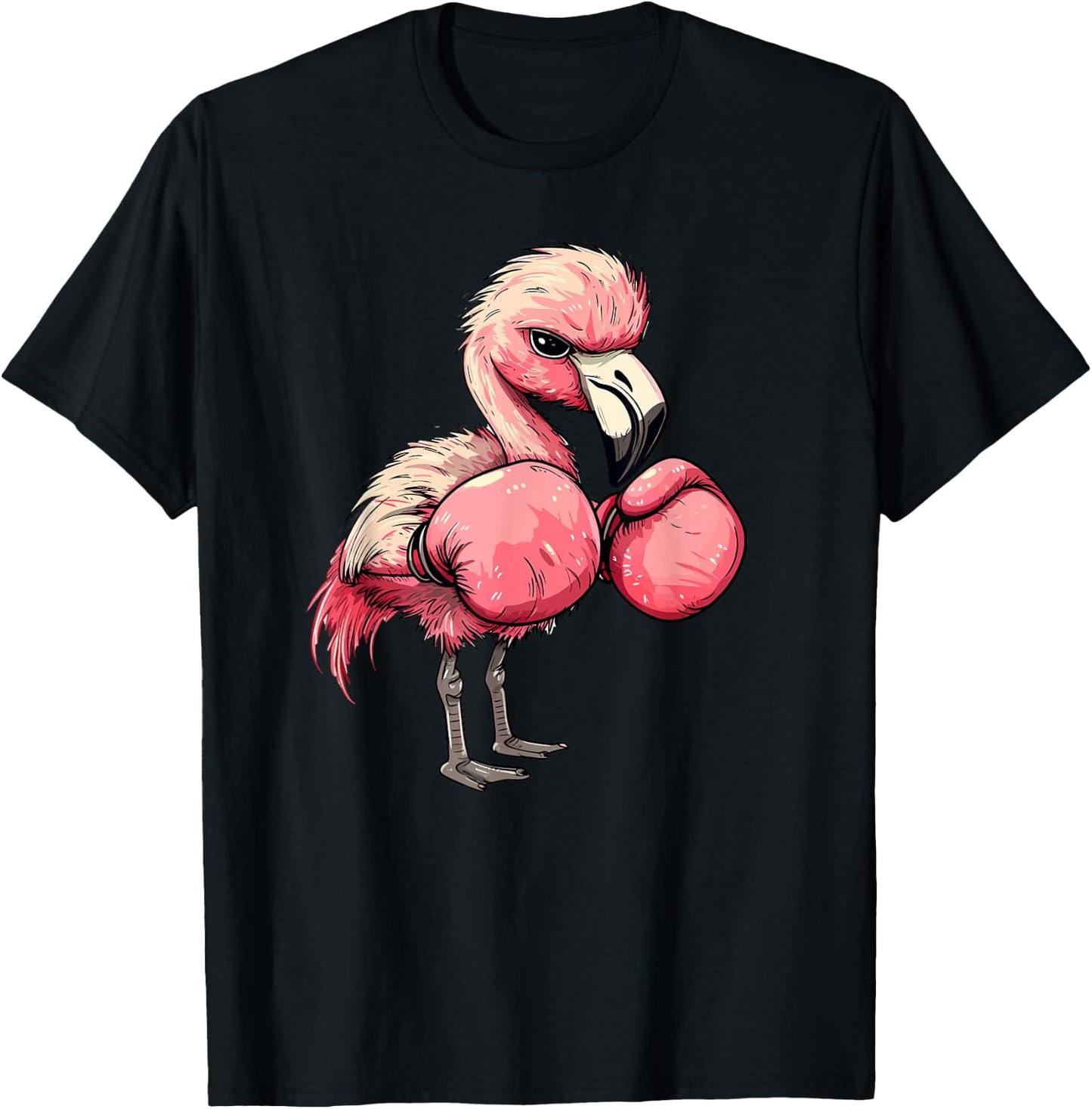 Funny Boxing Flamingo With Pink Gloves Kids Adults T-Shirt - T-Shirt | Black