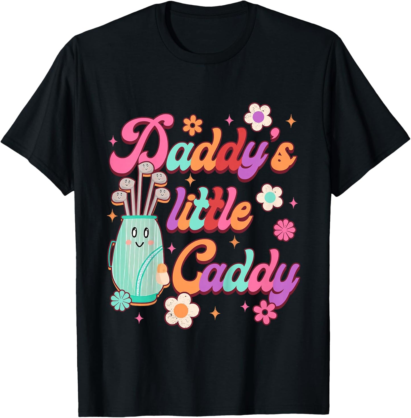 Golf Lover Golfing Baby Daddy & Me Daddy's A Little Caddy T-Shirt - T-Shirt | Black