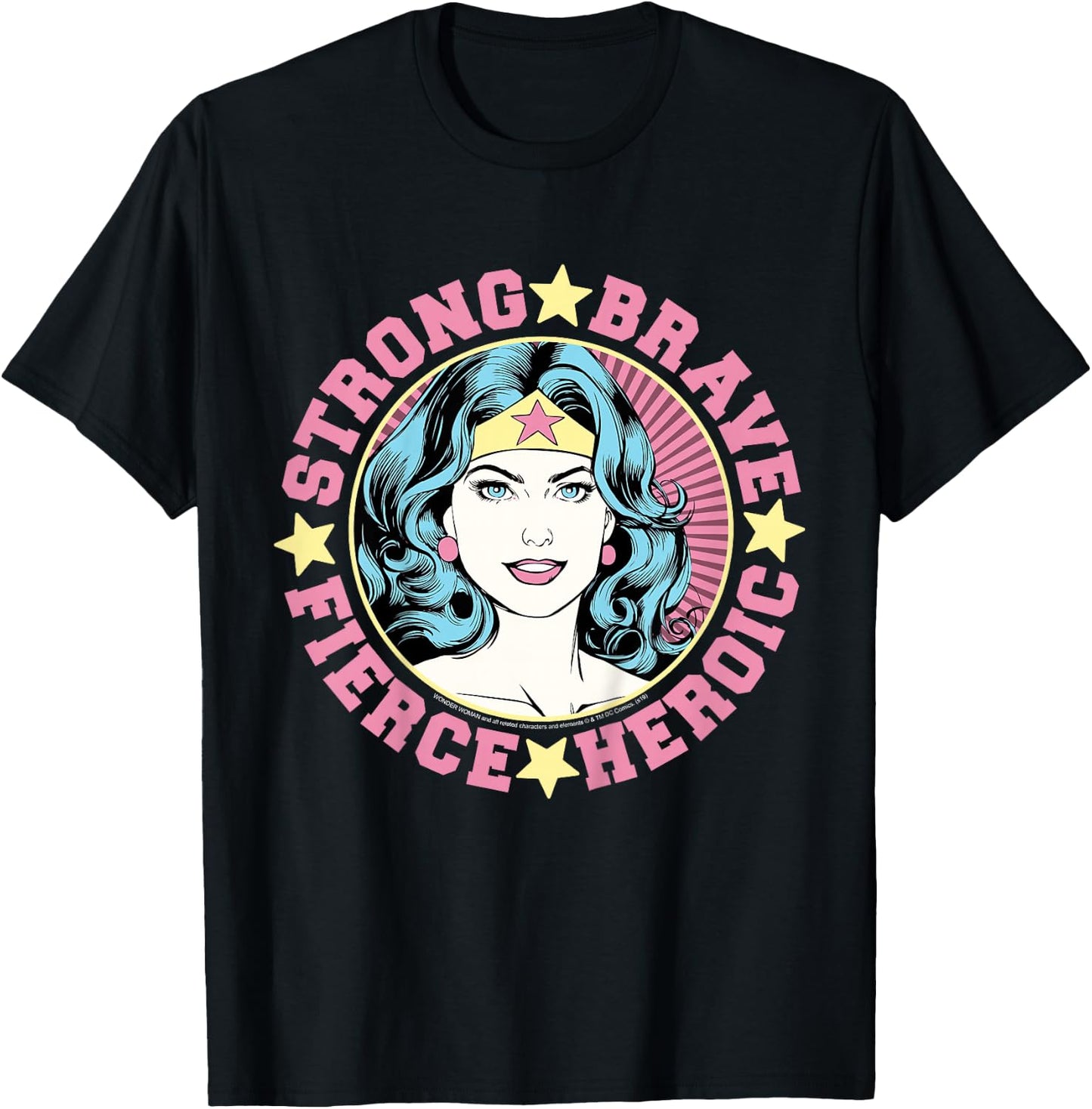 Kids DC Comics Wonder Woman Strong Brave Fierce Heroic T-Shirt - T-Shirt | Black
