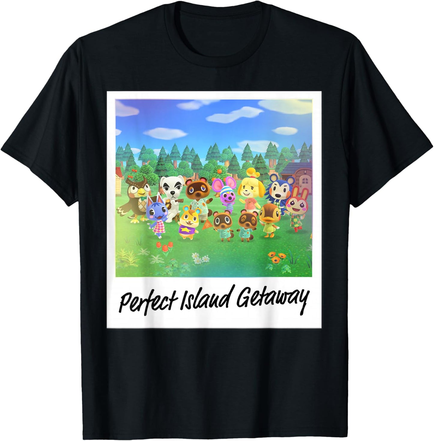 Animal Crossing: New Horizon Perfect Island Getaway Photo T-Shirt - T-Shirt | Black