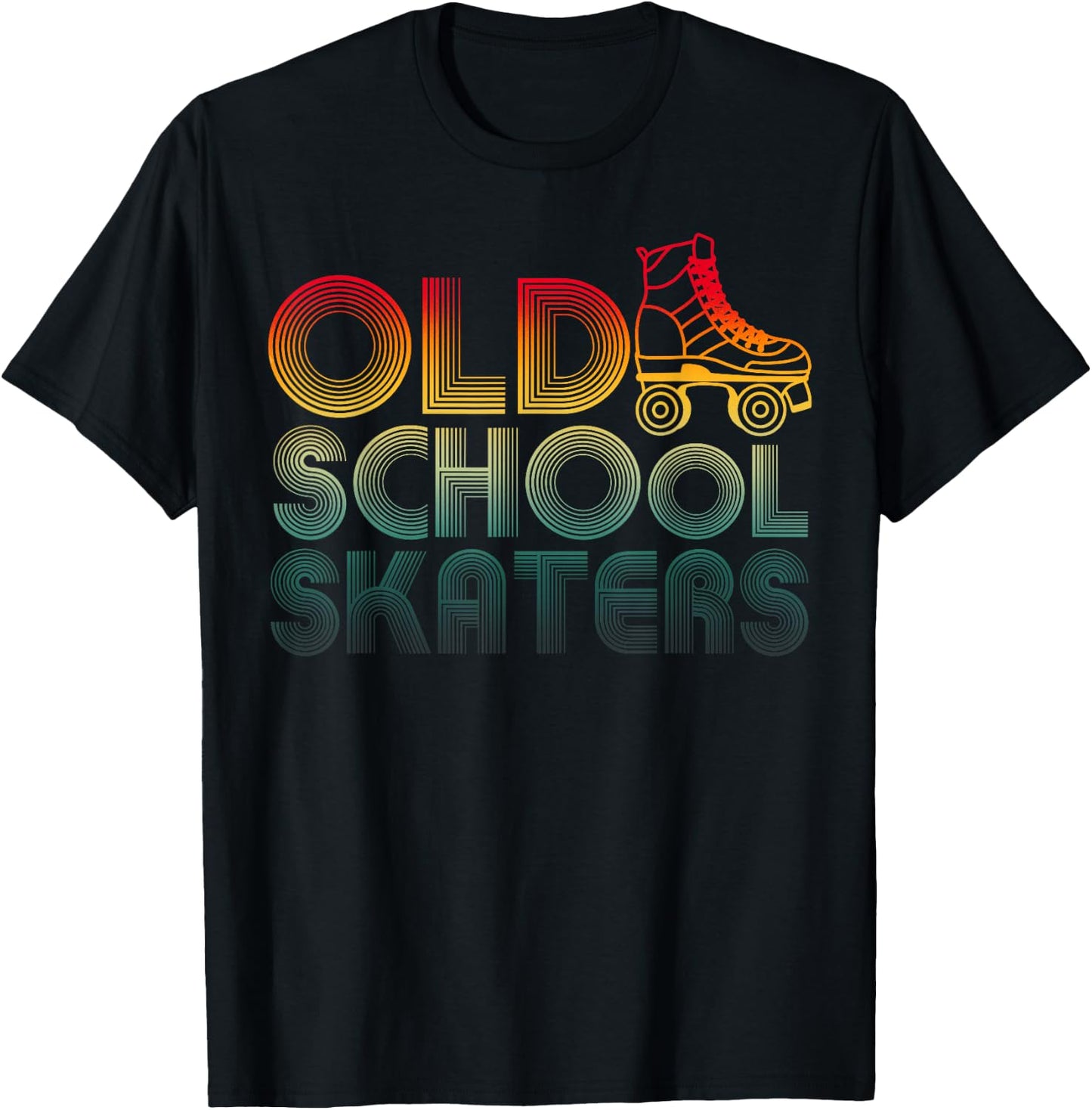 Roller Skates Old School Vintage Derby Funky 70’s Party T-Shirt - T-Shirt | Black