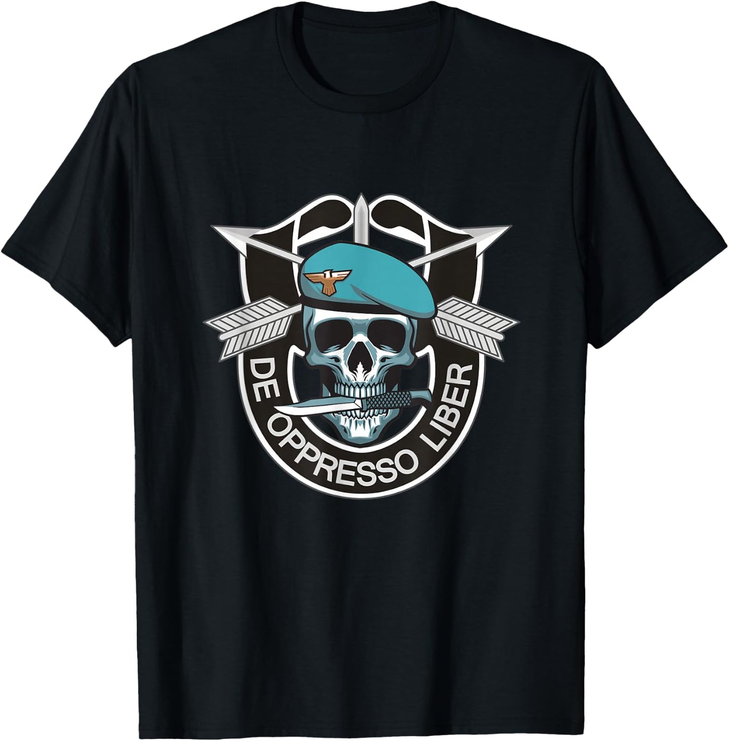 US Army Special Forces Skull Shirt - De Oppresso Liber Gift T-Shirt - T-Shirt | Black