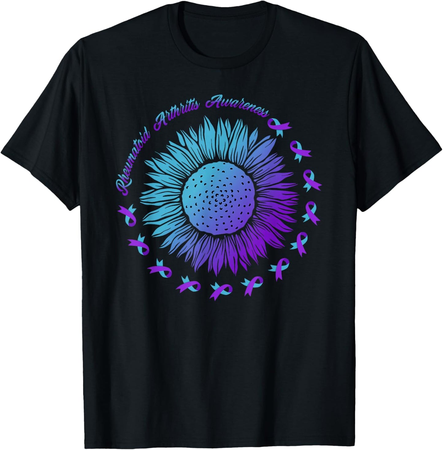 Rheumatoid Arthritis Ribbon Rheumatoid Arthritis Awareness T-Shirt - T-Shirt | Black