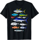 Hawaiian Fish (Ahi, Mahimahi, Ulua, Aku, Uhu, etc.) Fishing T-Shirt - T-Shirt | Black