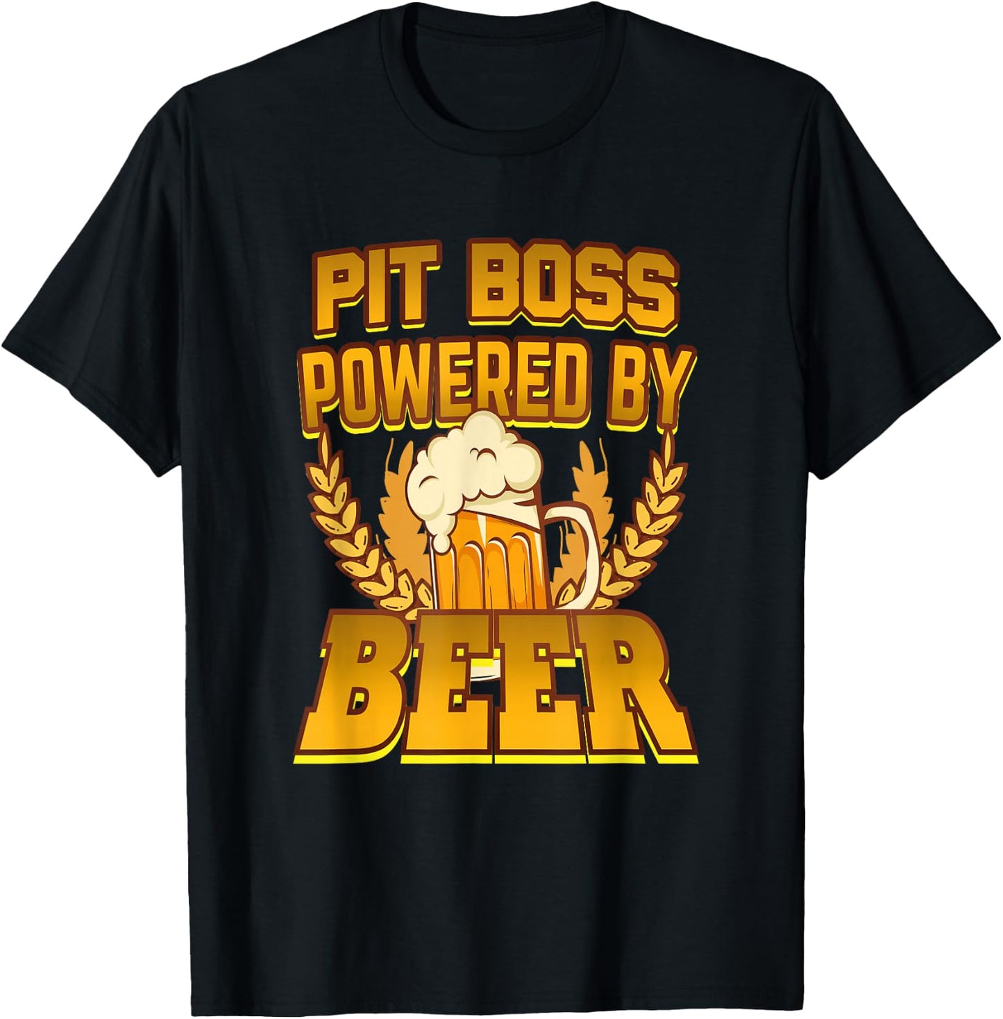 Pit Boss Powered By Beer T-Shirt - T-Shirt | Black