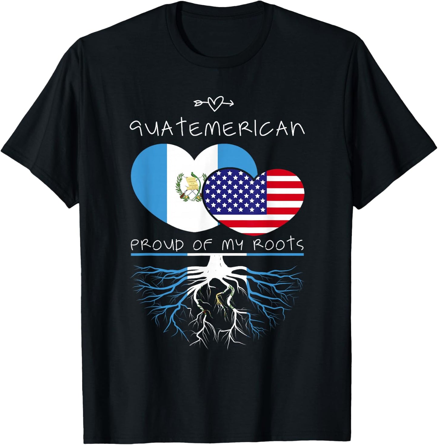 Guatemala USA Proud Of Both Countries Guatemerican T-Shirt - T-Shirt | Black