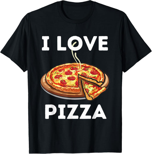 I Love Pizza - Food Lover Foodie Small T-Shirt - T-Shirt | Black