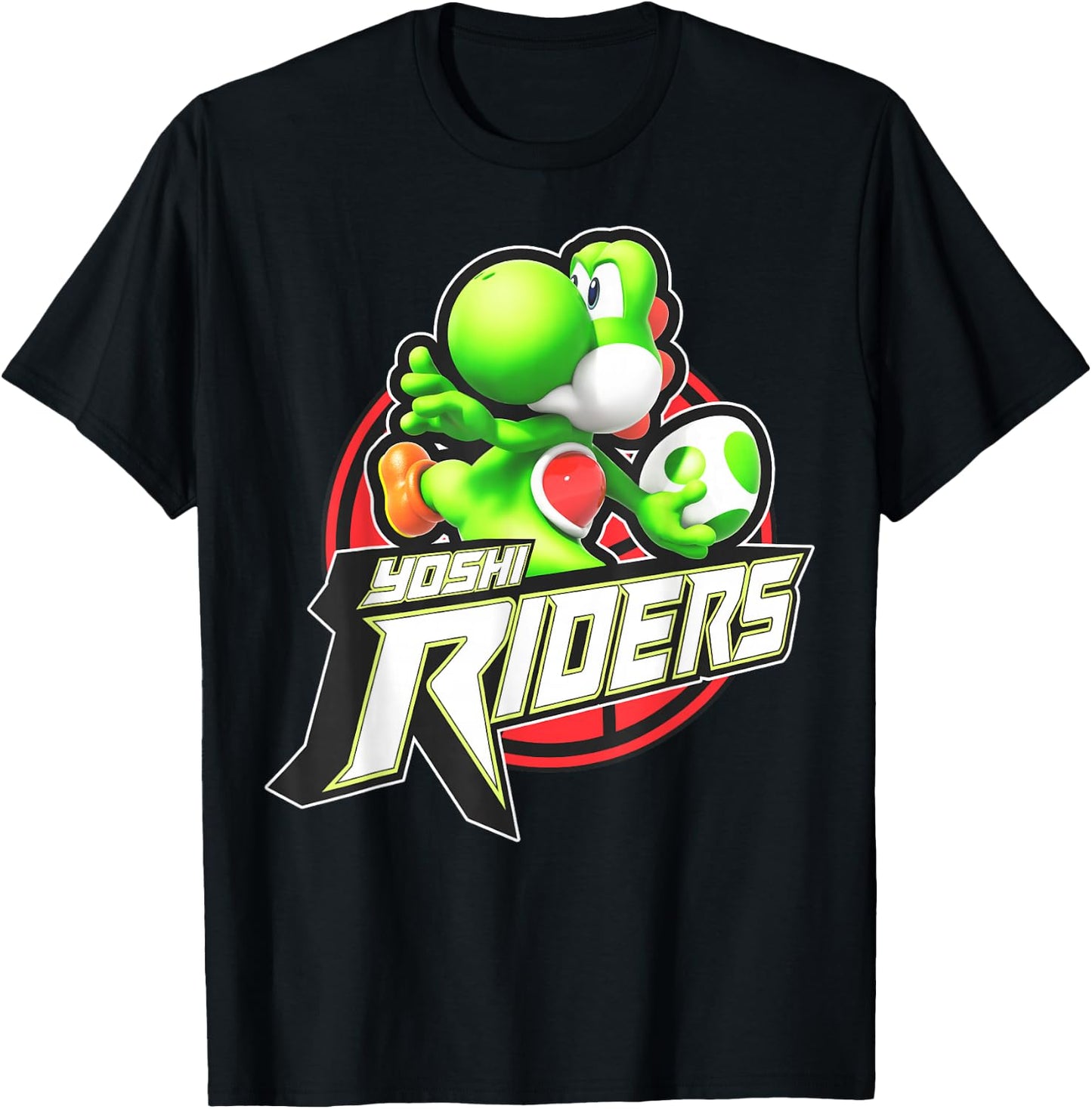 Super Mario Yoshi Riders Logo T-Shirt - T-Shirt | Black
