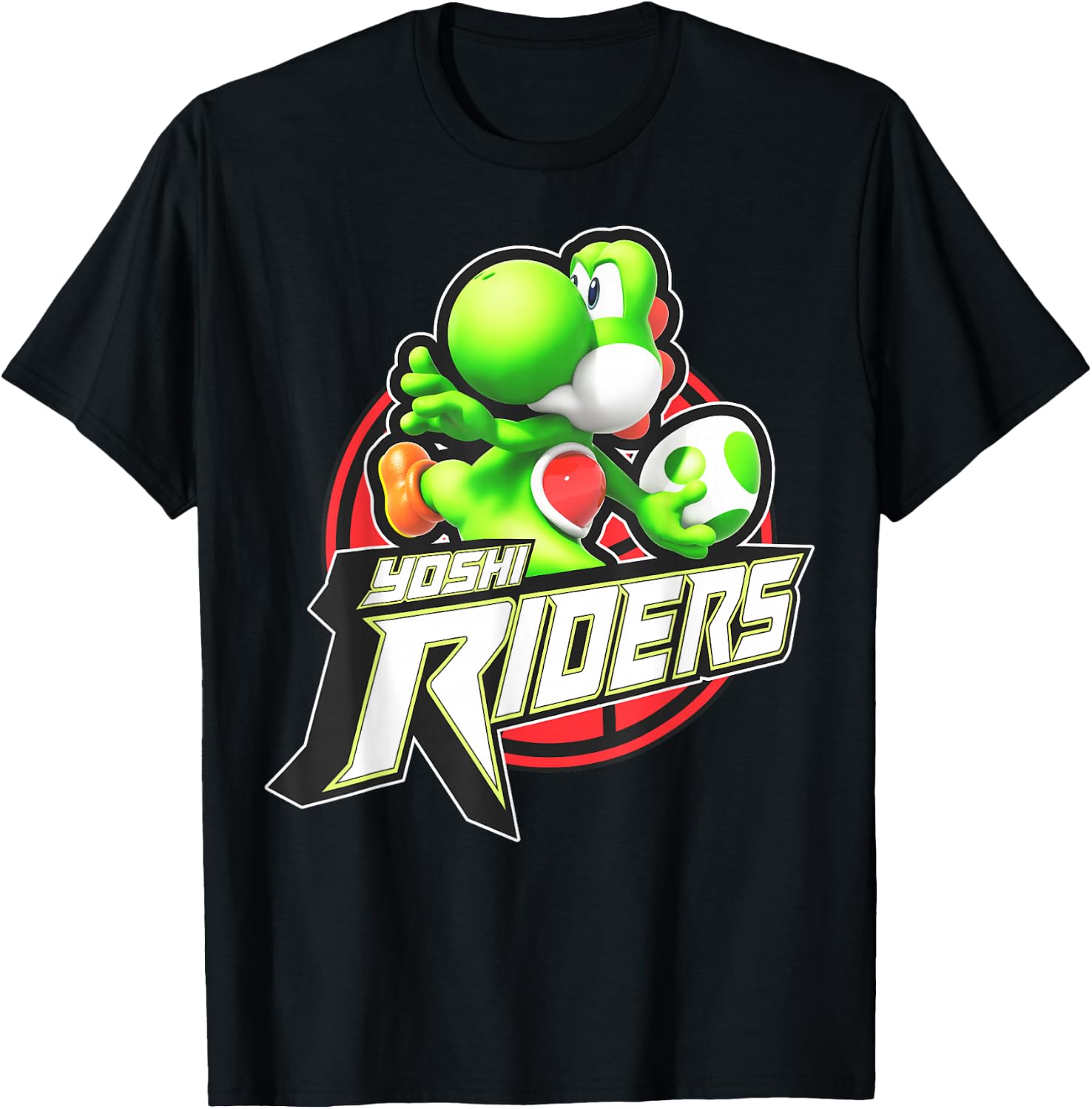 Super Mario Yoshi Riders Logo T-Shirt - T-Shirt | Black
