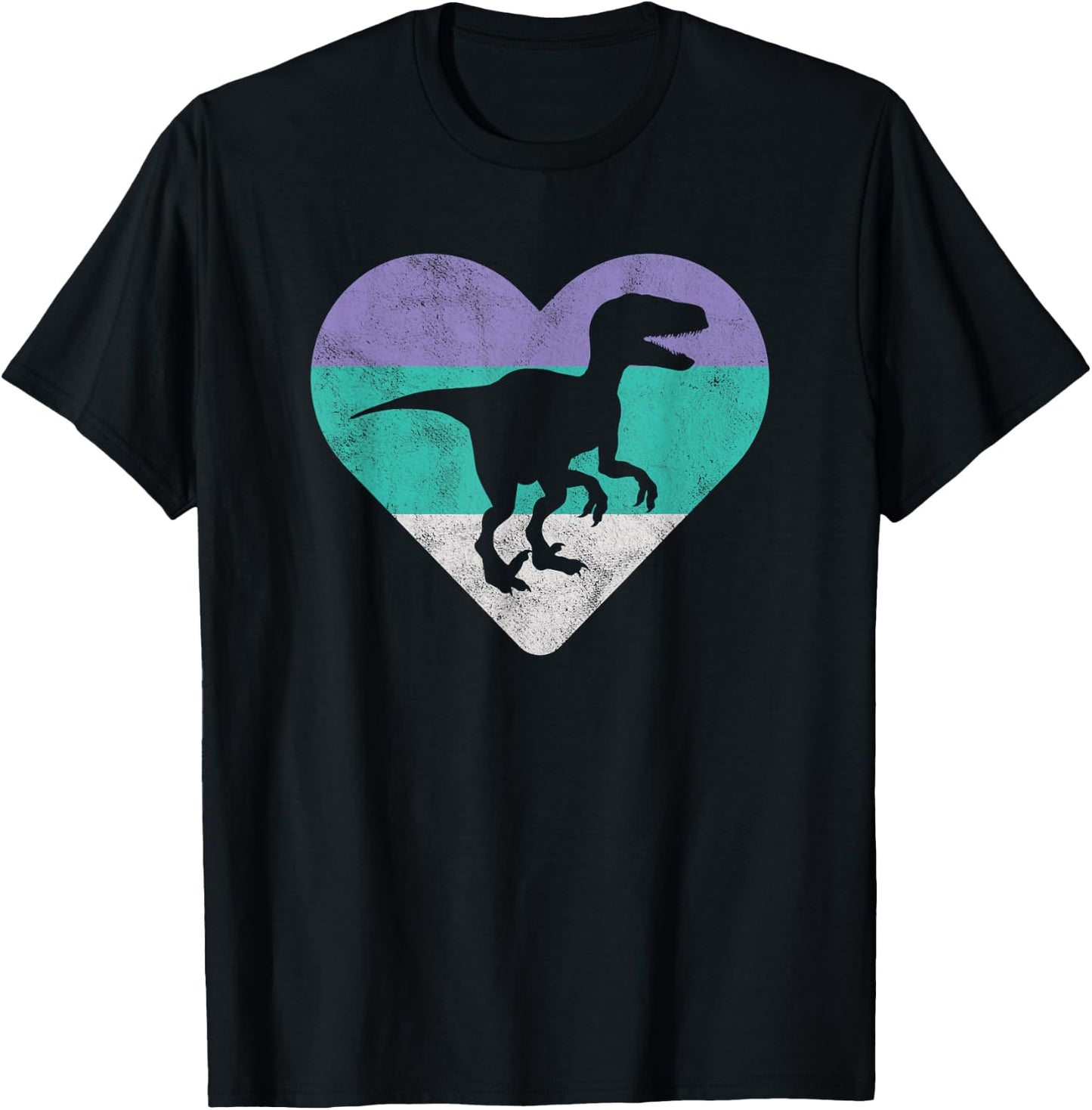 Velociraptor Retro Dinosaur Gift or Girls T-Shirt - T-Shirt | Black