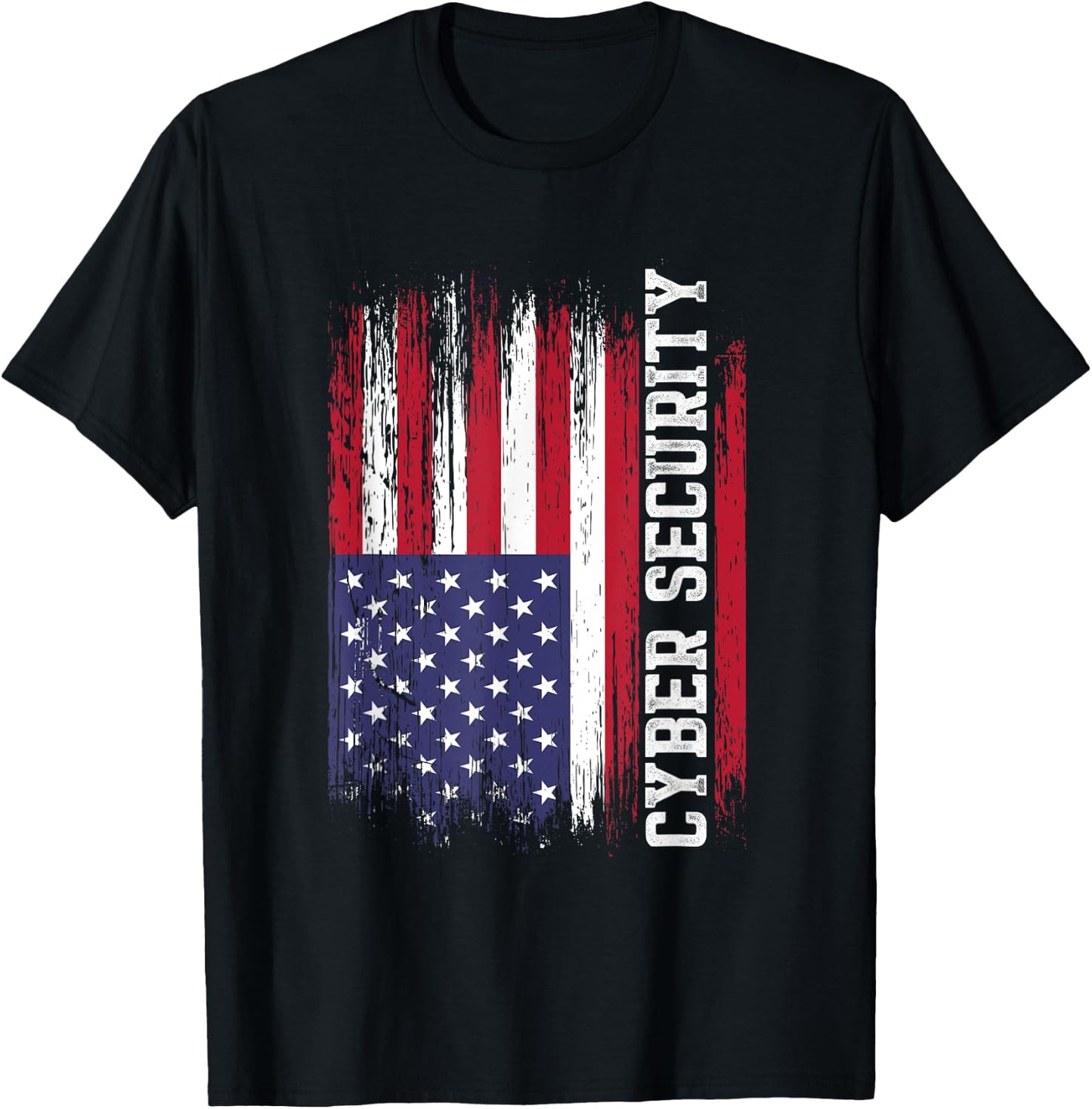 Cybersecurity IT Analyst US Flag Certified Tech Security T-Shirt - T-Shirt | Black