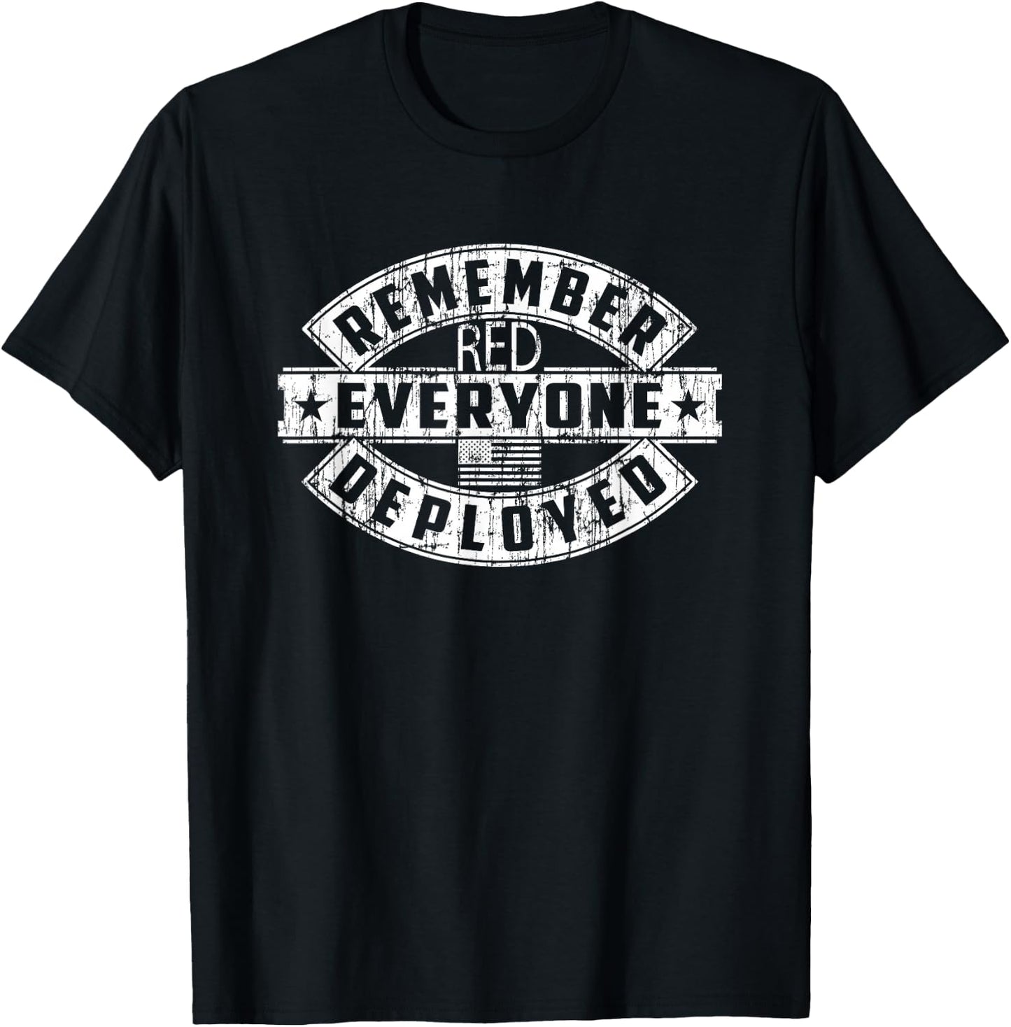 United States Military RED Remember Everyone Deployed Army T-Shirt - T-Shirt | Black